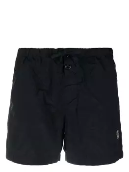 Stone Island logo-patch swim shorts, синий