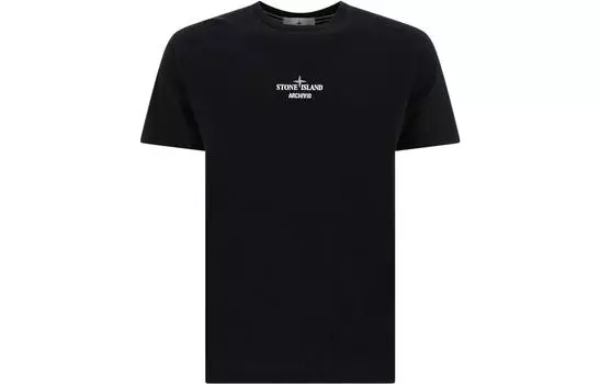 Футболка мужская Stone Island с принтом, черный