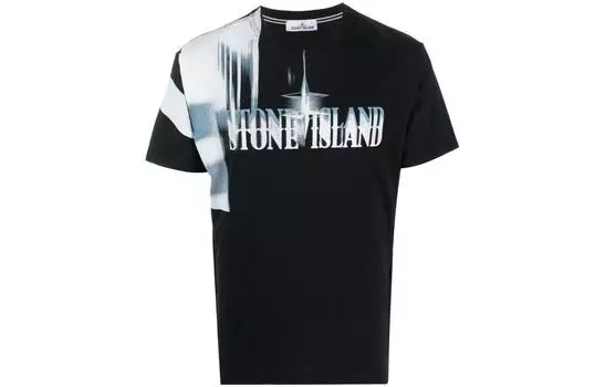 Футболка Stone Island Men с логотипом, черный / белый
