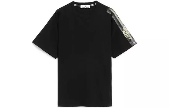 Футболка мужская Stone Island Logo Printed, черный / желтый