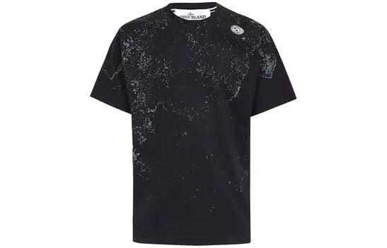 Футболка мужская Stone Island с узором, черный