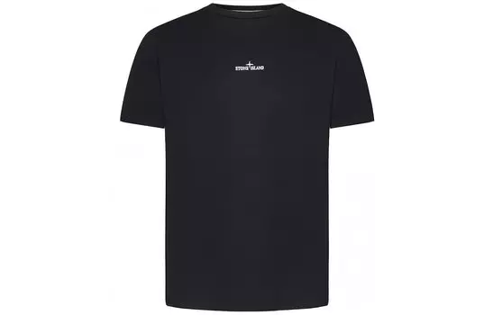 Футболка Stone Island с логотипом, черный / белый