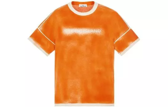 Футболка мужская Stone Island, карамельный / белый