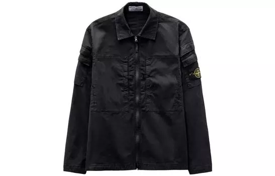 Куртка мужская Stone Island с карманами на рукавах, черный