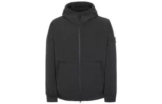 Куртка мужская Stone Island Light Soft Shell-R с капюшоном, черный