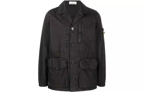 Куртка мужская Stone Island с карманами на заклепке, черный