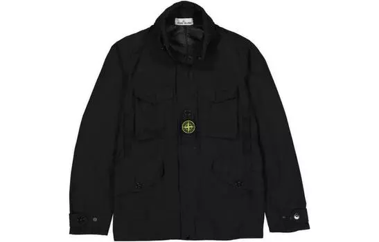 Куртка мужская Stone Island с нашивкой в центре, черный