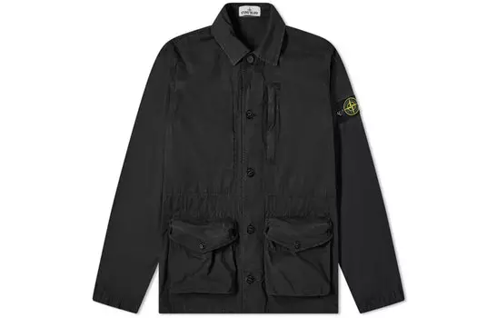 Куртка Stone Island Men с внешними карманами и капюшоном, черный