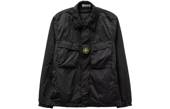 Куртка мужская Stone Island с карманами и нашивкой, черный