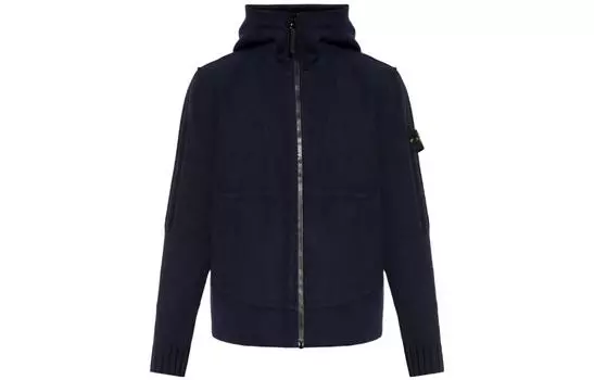 Куртка мужская Stone Island с тканевой вставкой, синий