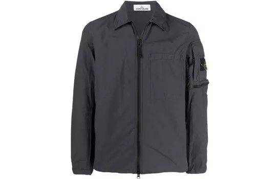 Куртка мужская Stone Island на молнии, серо-черный