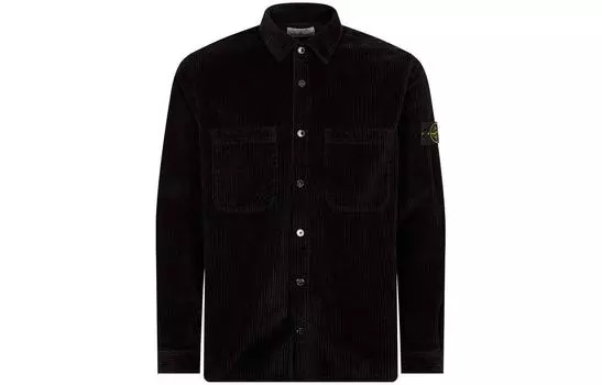 Рубашка мужская Stone Island на пуговицах, черный