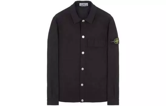 Рубашка мужская Stone Island с внешним карманом, черный