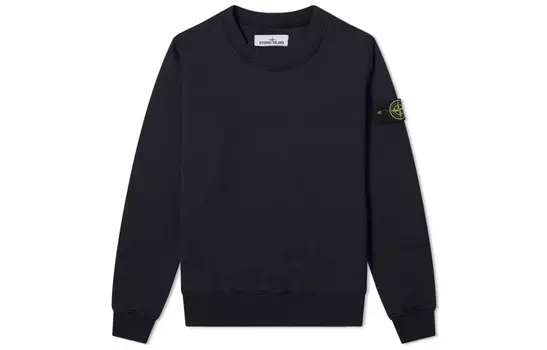 Свитшот мужской Stone Island с нашивкой, черный