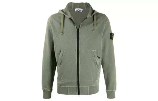 Толстовка мужская Stone Island на молнии, зеленый