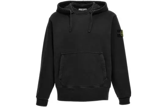 Толстовка мужская Stone Island с карманом-кенгуру, черный