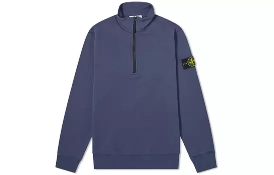 Толстовка мужская Stone Island с полумолнией, синий