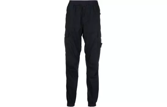 Брюки-карго Stone Island Compass-appliqu, черный