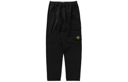 Брюки-карго мужские Stone Island с логотипом, черный