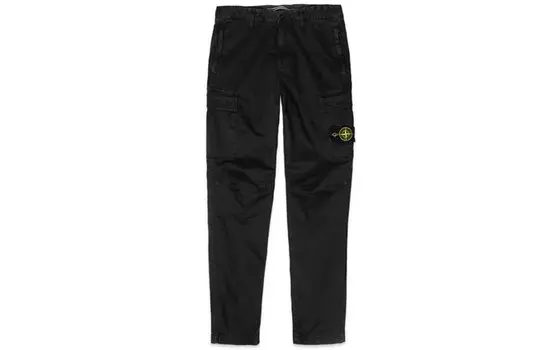 Брюки мужские Stone Island Cargo с логотипом, черный