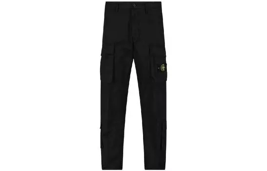 Брюки мужские Stone Island с карманами на штанинах, черный