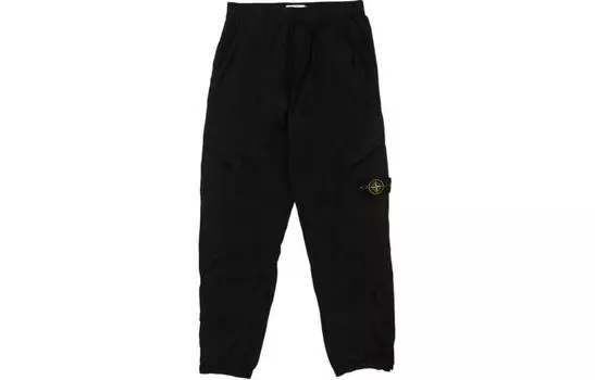 Брюки мужские Stone Island Compass-badge Crinkled, черный