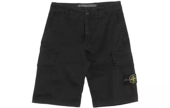 Шорты мужские Stone Island с нашивкой, черный