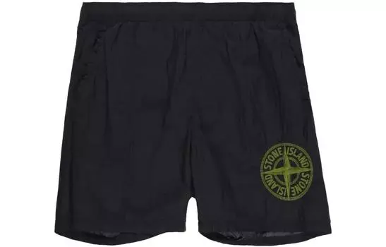 Шорты мужские Stone Island с логотипом, черный / желтый