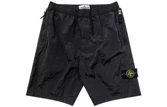 Шорты мужские Stone Island с карманами на молнии, черный