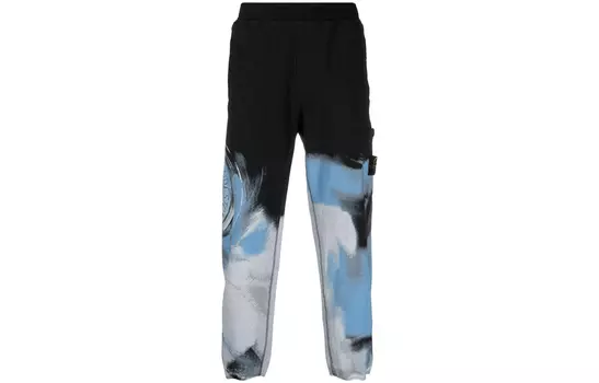 Штаны спортивные Stone Island мужские, черный / белый