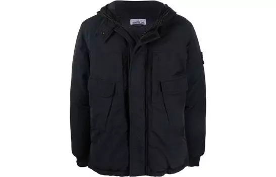 Пуховик мужской Stone Island на молнии, черный