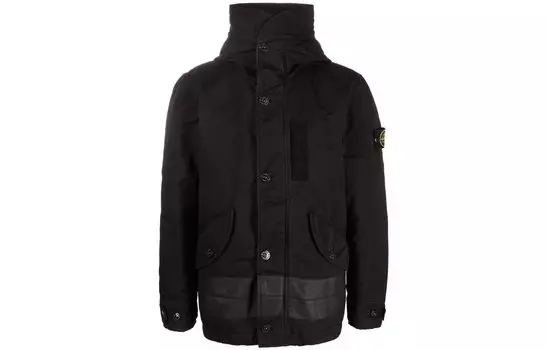 Пуховик мужской Stone Island на заклепках, черный