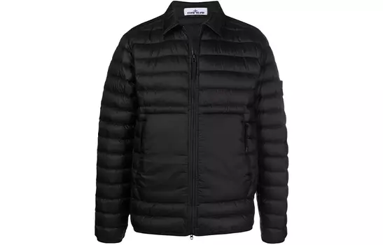 Пуховик мужской Stone Island прямой посадки, черный