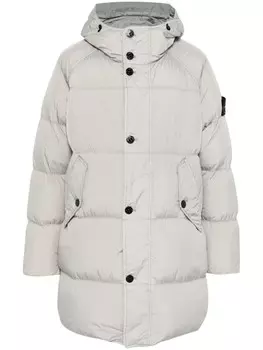 Stone Island пальто с жатым эффектом, серый
