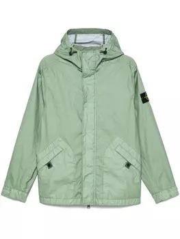 Stone Island пальто с жатым эффектом, зеленый