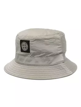 Stone Island панама из материала ECONYL с нашивкой Compass, нейтральный цвет
