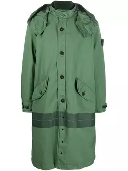 Stone Island плащ с логотипом, зеленый