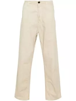 Stone Island прямые брюки с аппликацией Compass, нейтральный цвет