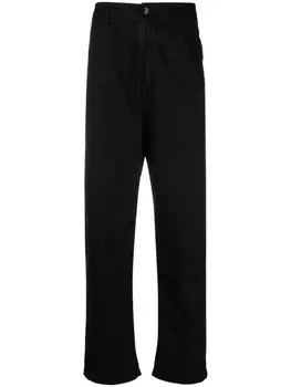 Stone Island прямые брюки с логотипом Compass, черный