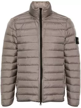Stone Island пуховик Loom Chambers, коричневый