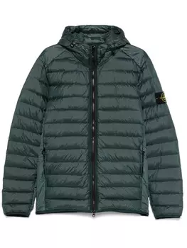 Stone Island пуховик с капюшоном, зеленый