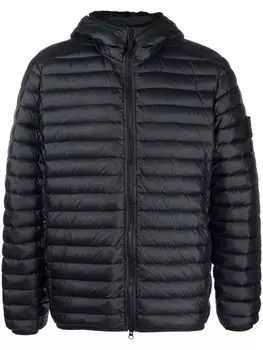 Stone Island пуховик с логотипом Compass, синий