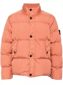 Stone Island пуховик с нашивкой Compass, оранжевый