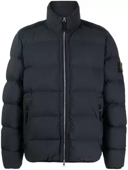 Stone Island пуховик с нашивкой Compass, синий