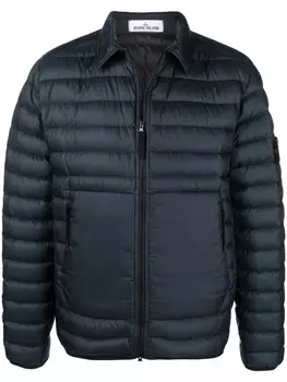 Stone Island пуховик с нашивкой Compass, синий