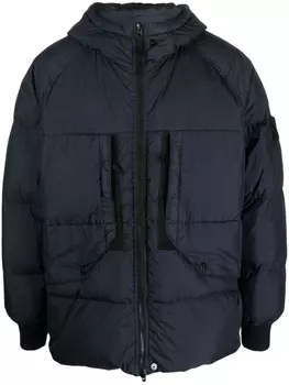 Stone Island пуховик с нашивкой Compass, синий