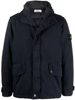 Stone Island пуховик с нашивкой Compass, синий