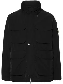 Stone Island пуховик с значком компаса, черный