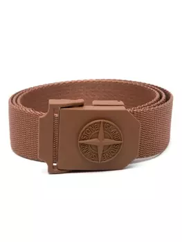 Stone Island регулируемый ремень с нашивкой Compass, коричневый