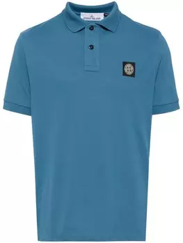 Stone Island рубашка поло Classic с нашивкой-логотипом, синий